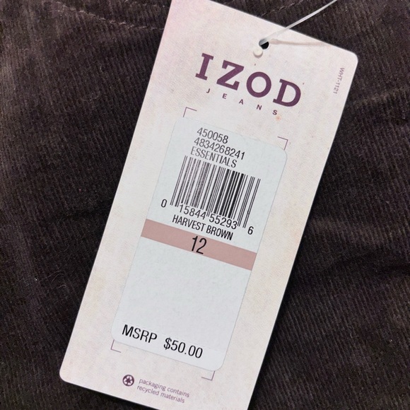 IZOD Matchstick Just Right Bootcut Corduroy Pants Size 12 NWT - Picture 4 of 10